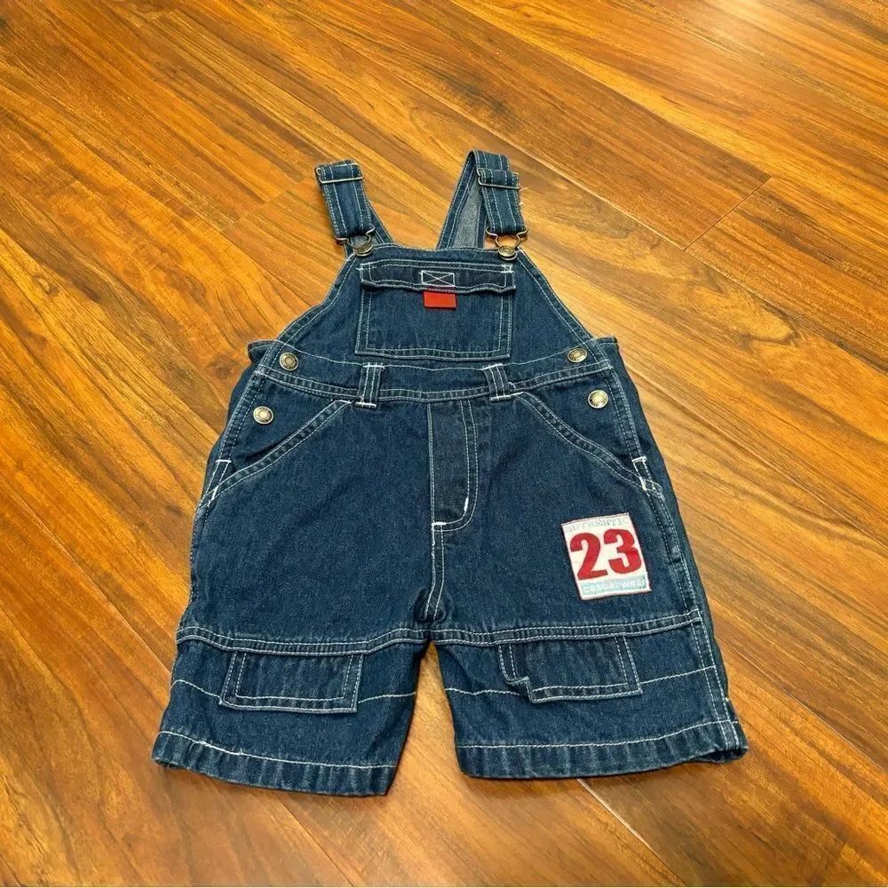 Vintage Authentic Casual Wear 23 Sporty Denim Overall Shorts